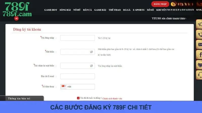Quy Trình Đăng Ký 789F Chuẩn Nhất Dành Cho Người Chơi Mới