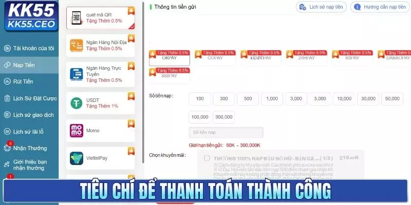 Nạp Tiền KK55 - Đa Dạng Phương Thức, Thực Hiện Nhanh Chóng
